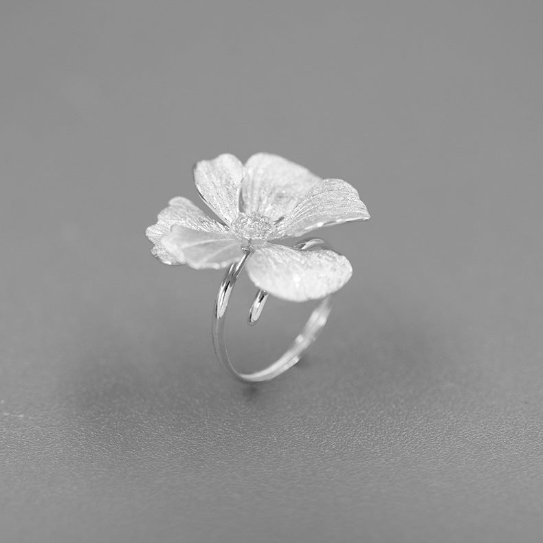 French Minority Senior Sense Flower Ring