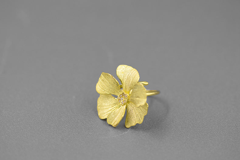 French Minority Senior Sense Flower Ring
