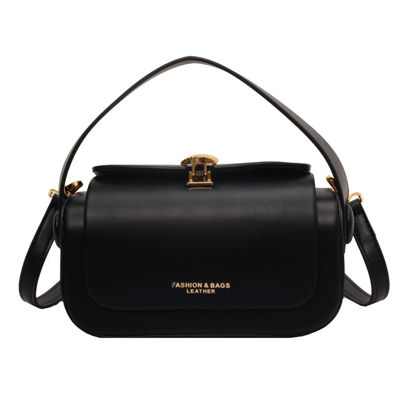 Borsa Donna Nera con Fibbia Dorata — Stile Elegante