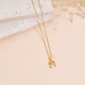 Inlaid Rhinestone Bowknot Pendant Necklace